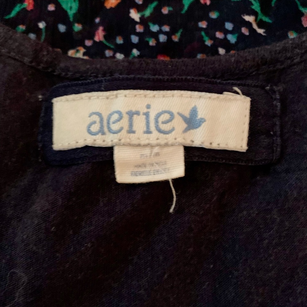 Aerie Floral Tank Dress- Black and Red Floral Pattern- Size M - Picture 8 of 9